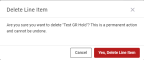 Delete Line Item