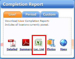 Location List report