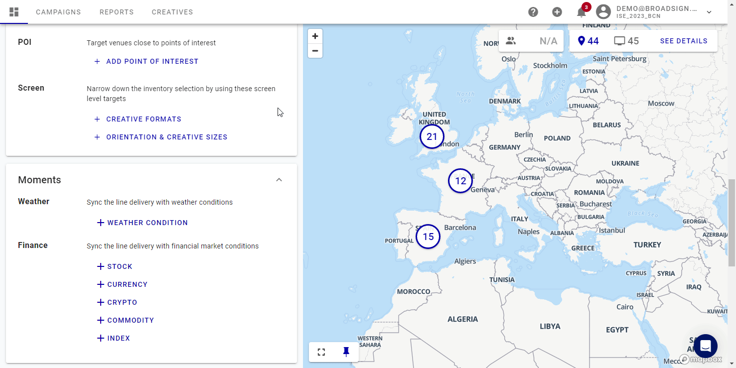 Set audience points of interest Set audience points of interest