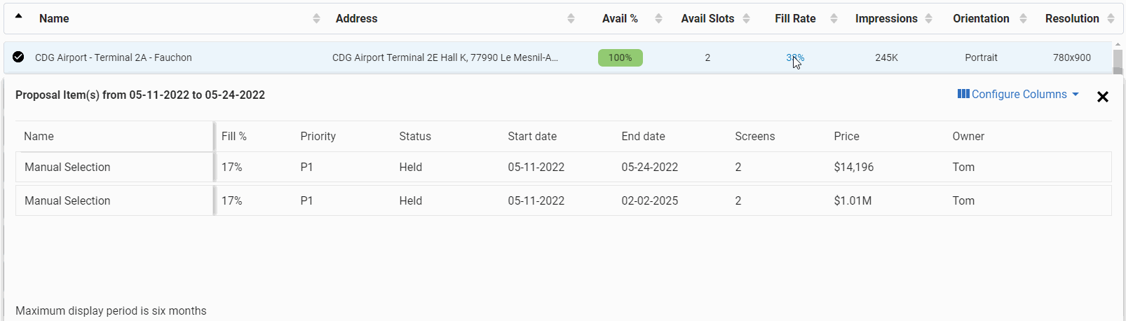 Customize Columns Customize Columns