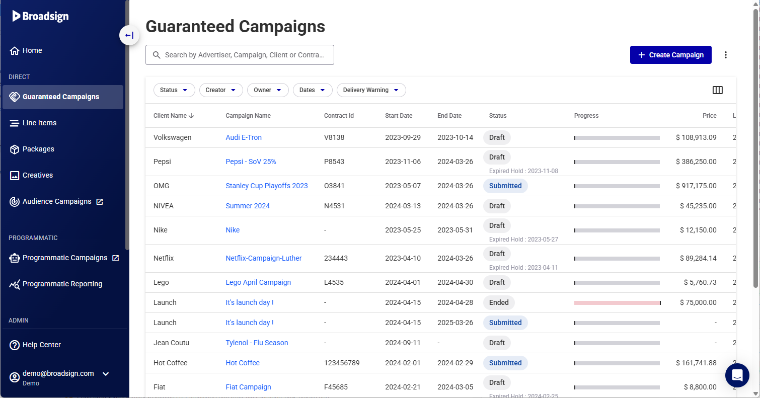 Guaranteed Campaigns tool Guaranteed Campaigns tool