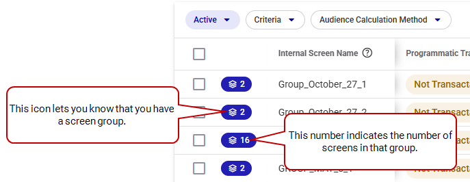 Screen Groups Screen Groups