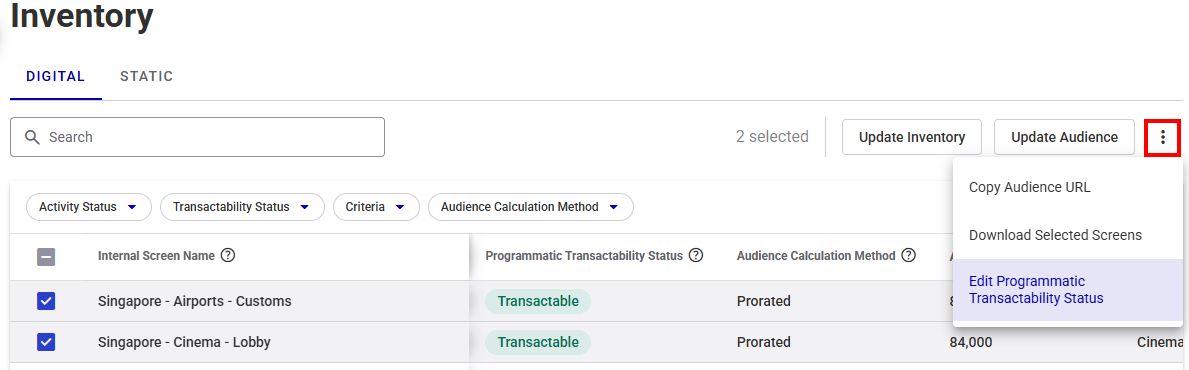 Set Programmatic Activity Set Programmatic Activity