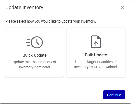 Update inventory method Update inventory method