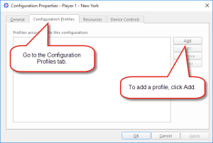 Adding a configuration profile
