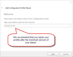 Naming your configuration profile