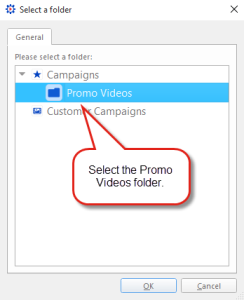 The "Select a folder" dialog box