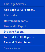 Generate an incident report from the contextual menu