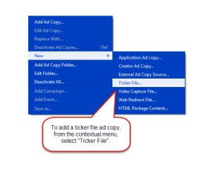 Add a ticker file from the contextual menu
