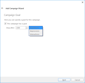 The Campaign Goal page of the Add Campaign Wizard