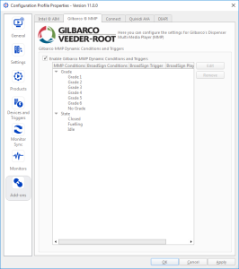 The Gilbarco MMP tab of Configuration Profile Properties