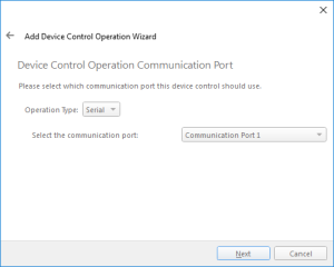 Select a communication port