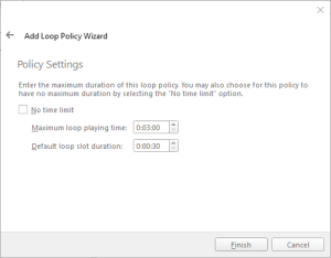 The Policy Settings page