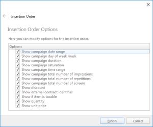 Insertion Order options